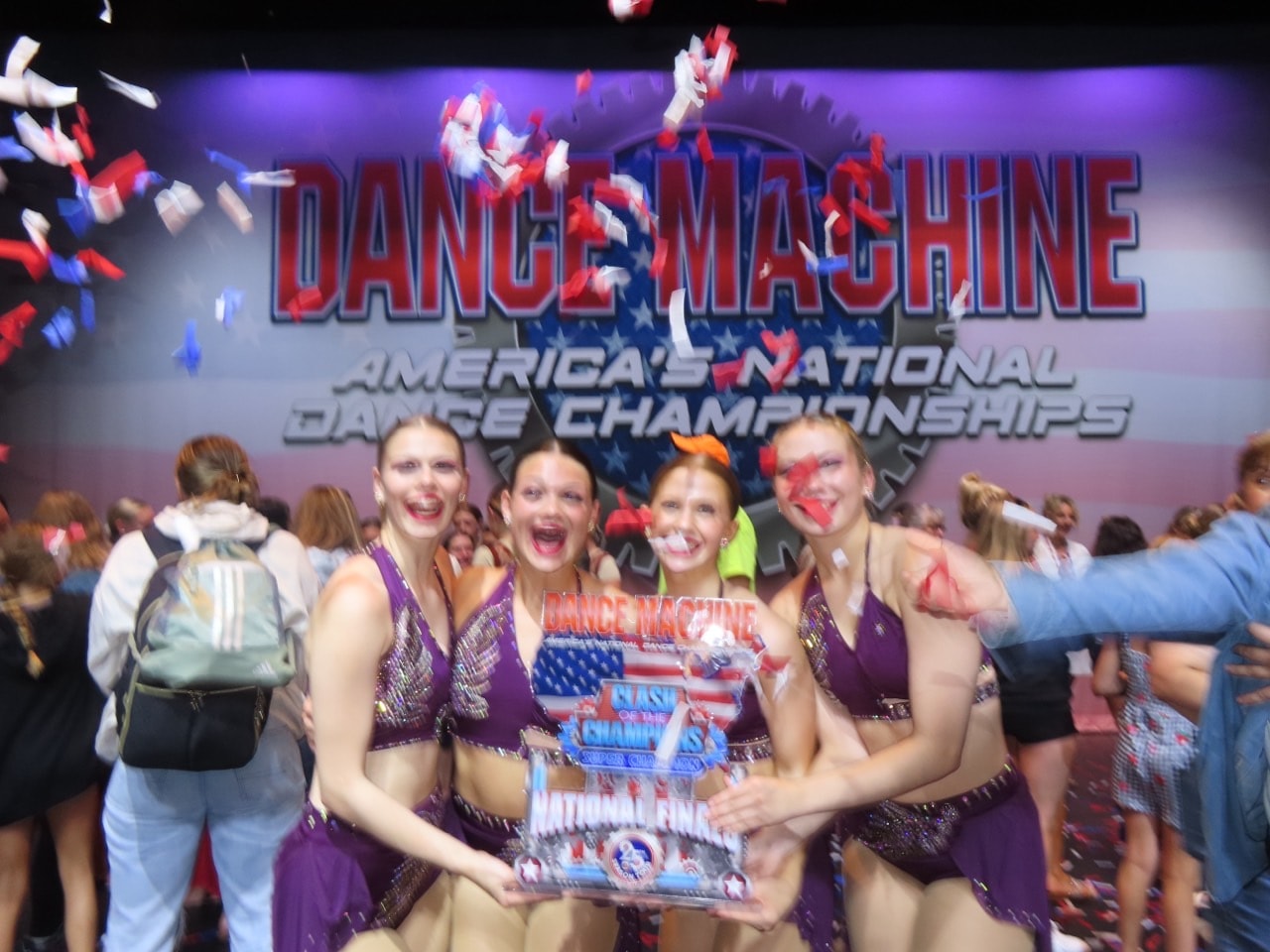 Turn Out Dance Academy dancers celebrating a Clash of the Champions award