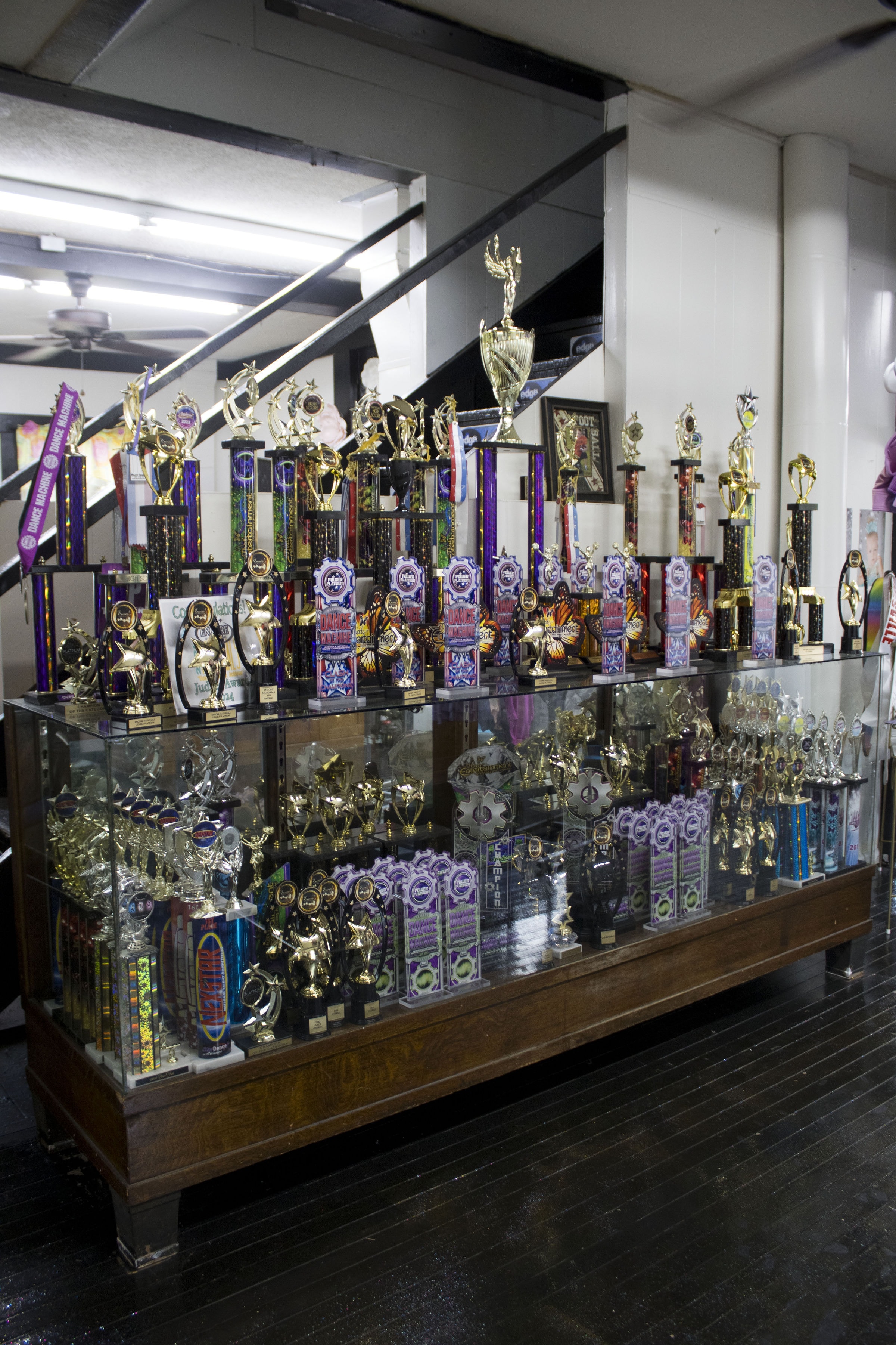 Turn Out Dance Academy trophy display case