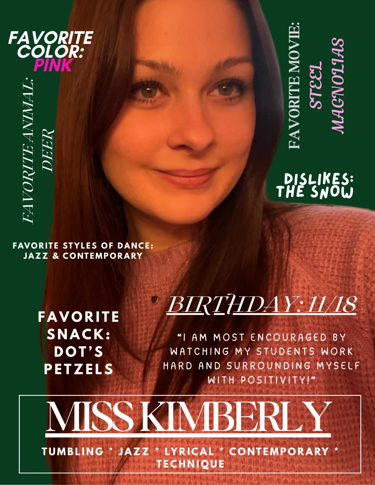 Miss Kimberly staff profile